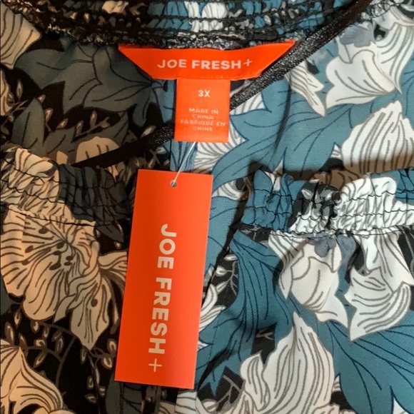 Joe Fresh Floral Top Cold Shoulder Plus 3X NWT - Picture 8 of 9